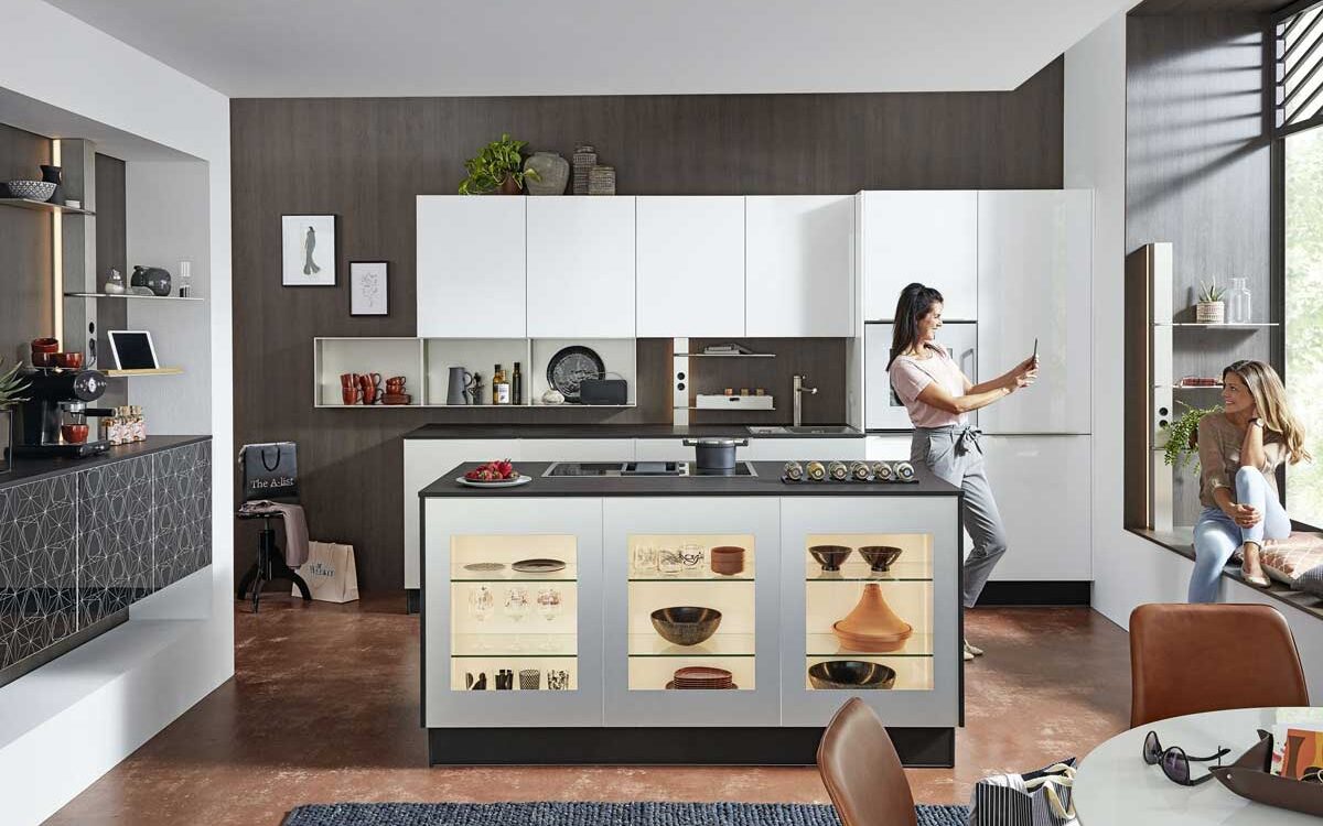 XL_ATELIER_7446_M6 1200X750 | Cocina Kuchen ATELIER 7446 Verre blanc neige brillant Kingersheim
